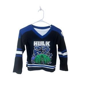 THE INCREDIBLE HULK Vintage Jersey Shirt Youth Boys Sz 6/7 MARVEL COMICS